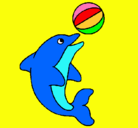 Dibujo Delfín jugando con una pelota pintado por DELFININ