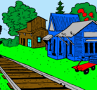 Dibujo Estación de tren pintado por kary7