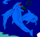 Dibujo Delfines jugando pintado por joseverano
