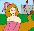 Dibujo Princesa y castillo pintado por yazxura