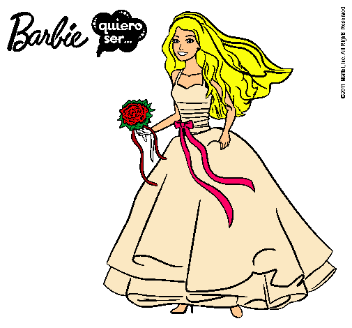 Dibujo Barbie vestida de novia pintado por Kamilita18