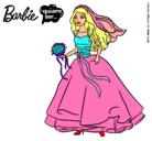 Dibujo Barbie vestida de novia pintado por Verena