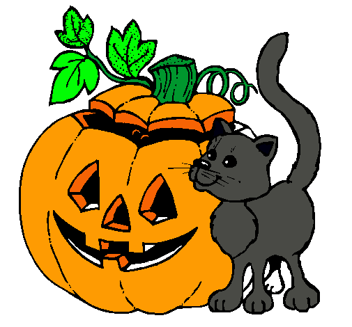 Calabaza y gato