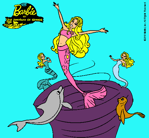 Barbie sirena contenta