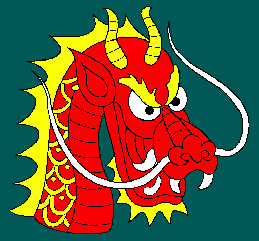 Dibujo Cabeza de dragón pintado por assecino
