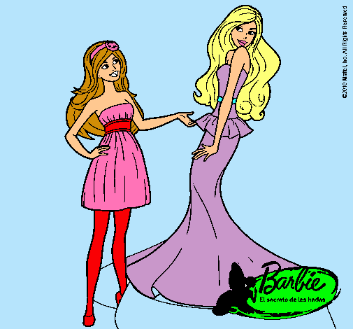 Dibujo Barbie estrena vestido pintado por Cande52
