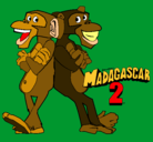 Dibujo Madagascar 2 Manson y Phil 2 pintado por agot