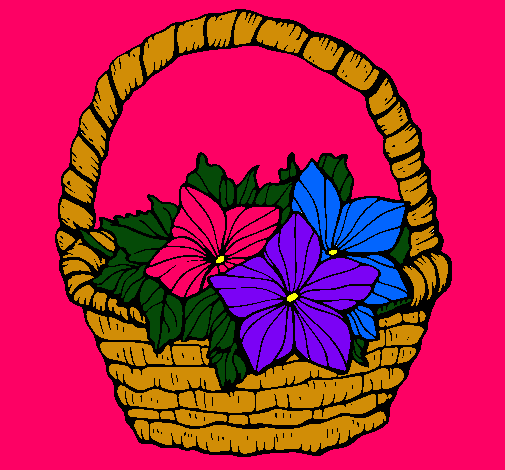 Dibujo Cesta de flores 2 pintado por anabelem