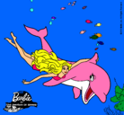 Dibujo Barbie y delfín pintado por CLAAUUDIIAA