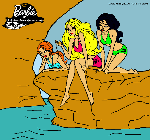 Barbie y sus amigas sentadas