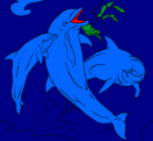 Dibujo Delfines jugando pintado por joseverano