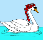 Dibujo Cisne con flores pintado por AEIO