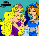 Dibujo Barbie se despiede de la reina sirena pintado por June