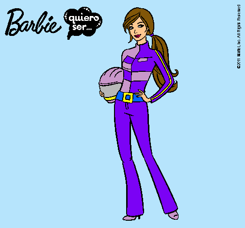 Dibujo Barbie piloto de motos pintado por lerelele