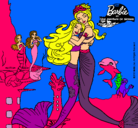Dibujo Barbie sirena y la reina sirena pintado por javiboza