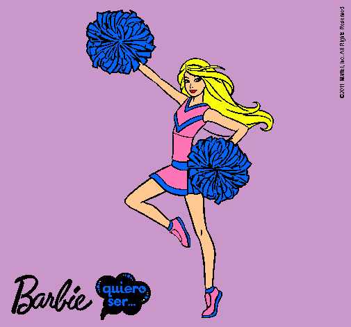 Dibujo Barbie animadora pintado por dominique1