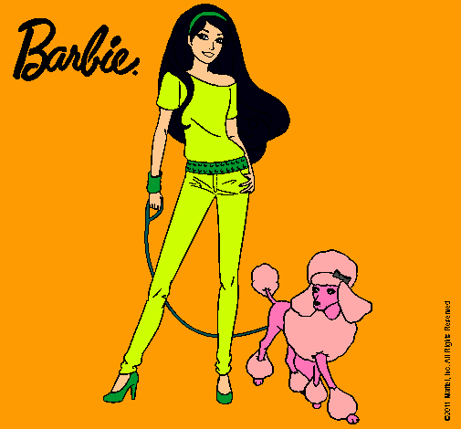 Dibujo Barbie con look moderno pintado por dominique1