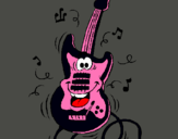 Dibujo Guitarra eléctrica pintado por Rockerita