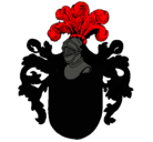 Dibujo Escudo de armas y casco pintado por aldo