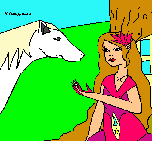 Dibujo Princesa y caballo pintado por brenda99