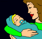 Dibujo Madre con su bebe II pintado por RodriLopez