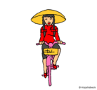 Dibujo China en bicicleta pintado por demoneliz