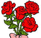 Dibujo Ramo de rosas pintado por rosas