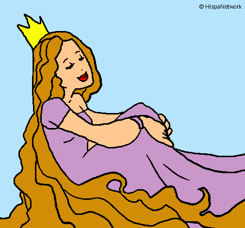 Dibujo Princesa relajada pintado por anabela