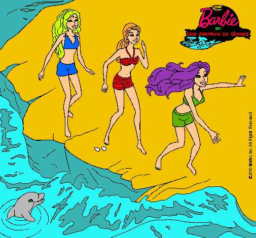 Barbie y sus amigas en la playa