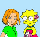 Dibujo Sakura y Lisa pintado por cheril