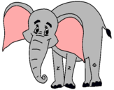 Dibujo Elefante feliz pintado por firulais