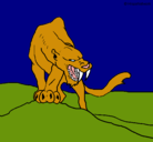 Dibujo Tigre con afilados colmillos pintado por izzabella