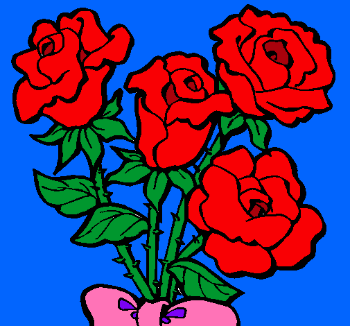 Dibujo Ramo de rosas pintado por mariis