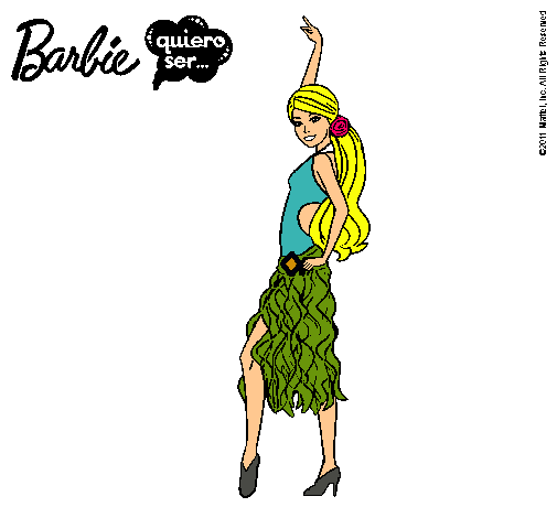 Dibujo Barbie flamenca pintado por lara2002