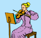 Dibujo Dama violinista pintado por anabela