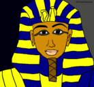 Dibujo Tutankamon pintado por pello