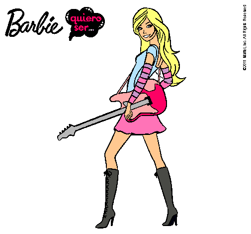 Dibujo Barbie la rockera pintado por lara2002