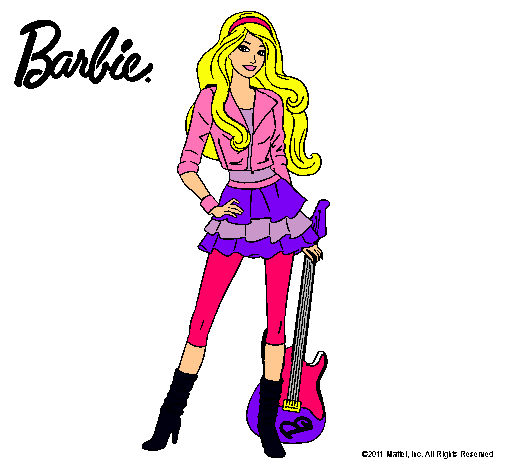 Dibujo Barbie rockera pintado por lara2002