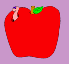 Dibujo Gusano en la fruta pintado por lauritagar