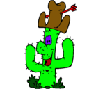 Dibujo Cactus con sombrero pintado por oswaldo