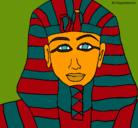 Dibujo Tutankamon pintado por guachi