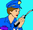 Dibujo Policía con el walkie pintado por jemfkas-dejh