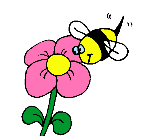 Abeja y flor