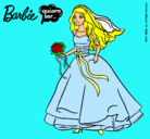 Dibujo Barbie vestida de novia pintado por abilop_1