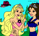 Dibujo Barbie se despiede de la reina sirena pintado por gilliany