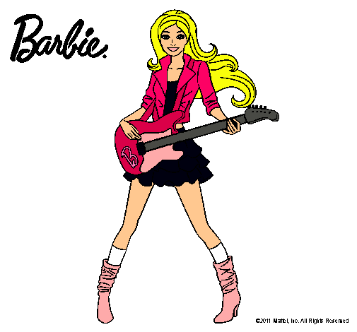 Dibujo Barbie guitarrista pintado por Esmii