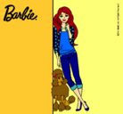 Dibujo Barbie con cazadora de cuadros pintado por jessijann