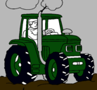 Dibujo Tractor en funcionamiento pintado por fr5anco