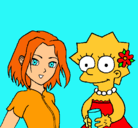 Dibujo Sakura y Lisa pintado por lindifino