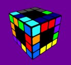 Dibujo Cubo de Rubik pintado por cubito